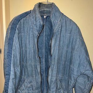 Free People Quilted Dolman sleeve Denim Jacket size M